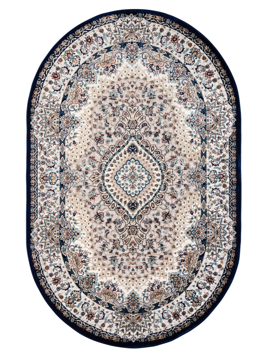 фото Ковер sofia rugs tebriz 4411a овал крем/т.синий 80x150