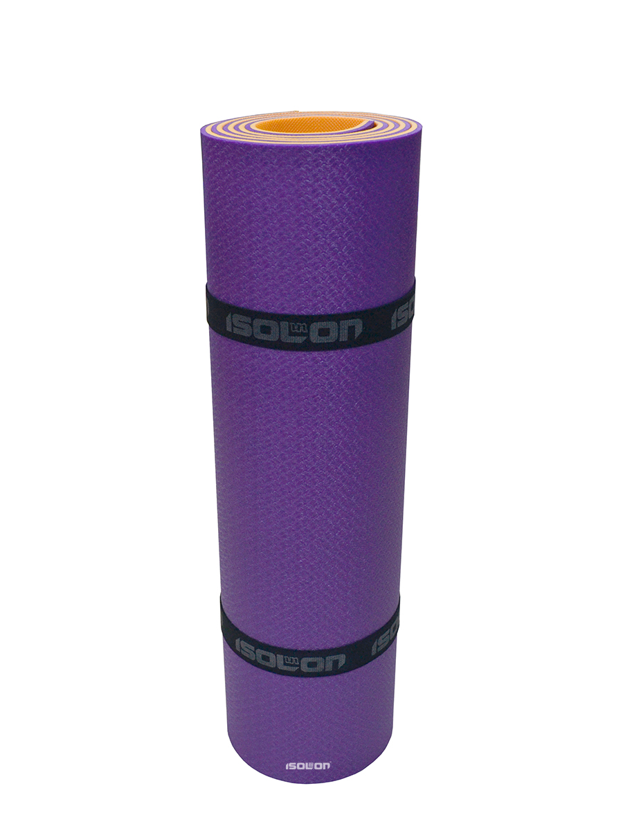 фото Коврик спортивный isolon спорт универсал 8, 1800х600х8 фиолетовый/оранжевый