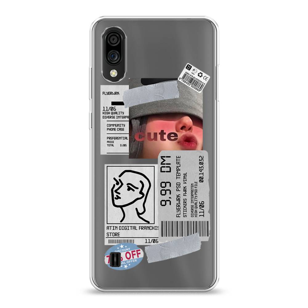 

Чехол на ZTE Blade A51 lite "Cute girl collage", Розовый;серый;голубой, 134950-6