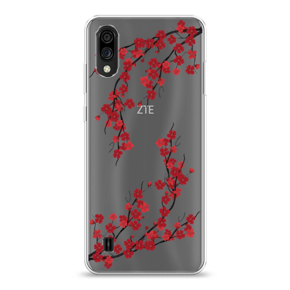 

Чехол на ZTE Blade A51 lite "Красная сакура", Красный;черный, 134950-2