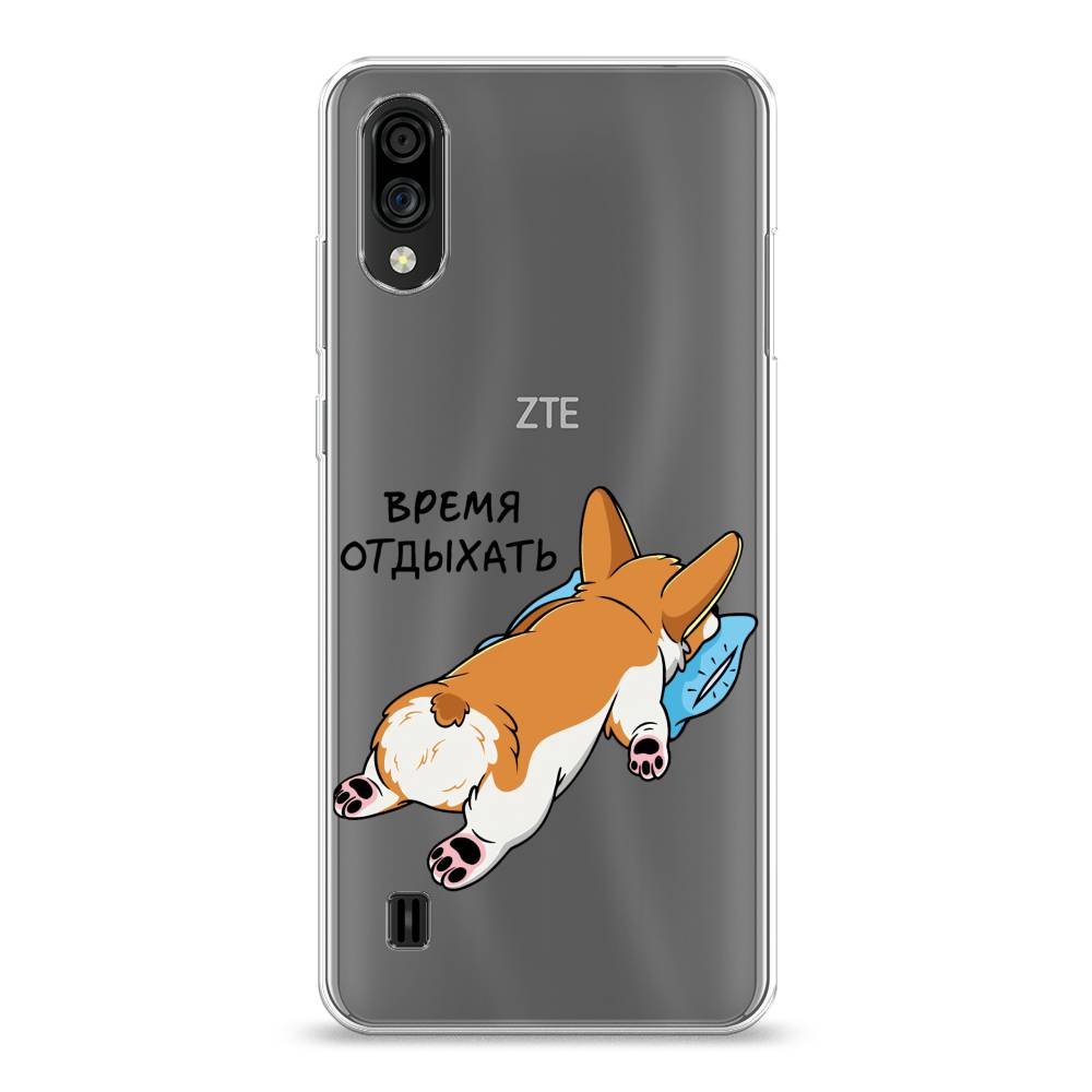 

Чехол на ZTE Blade A51 lite "Корги отдыхает", Черный;коричневый;голубой, 134950-1