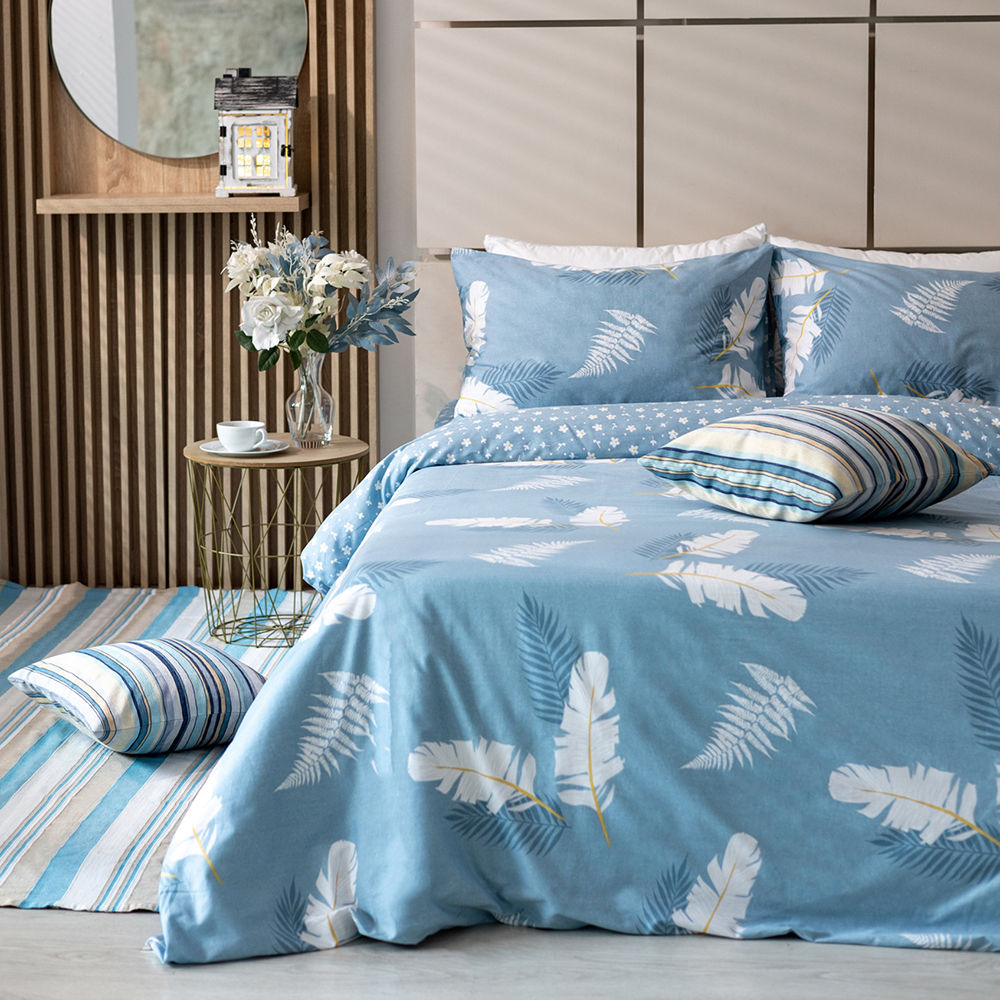 Комплект постельного белья 2 спальный голубой 4799₽