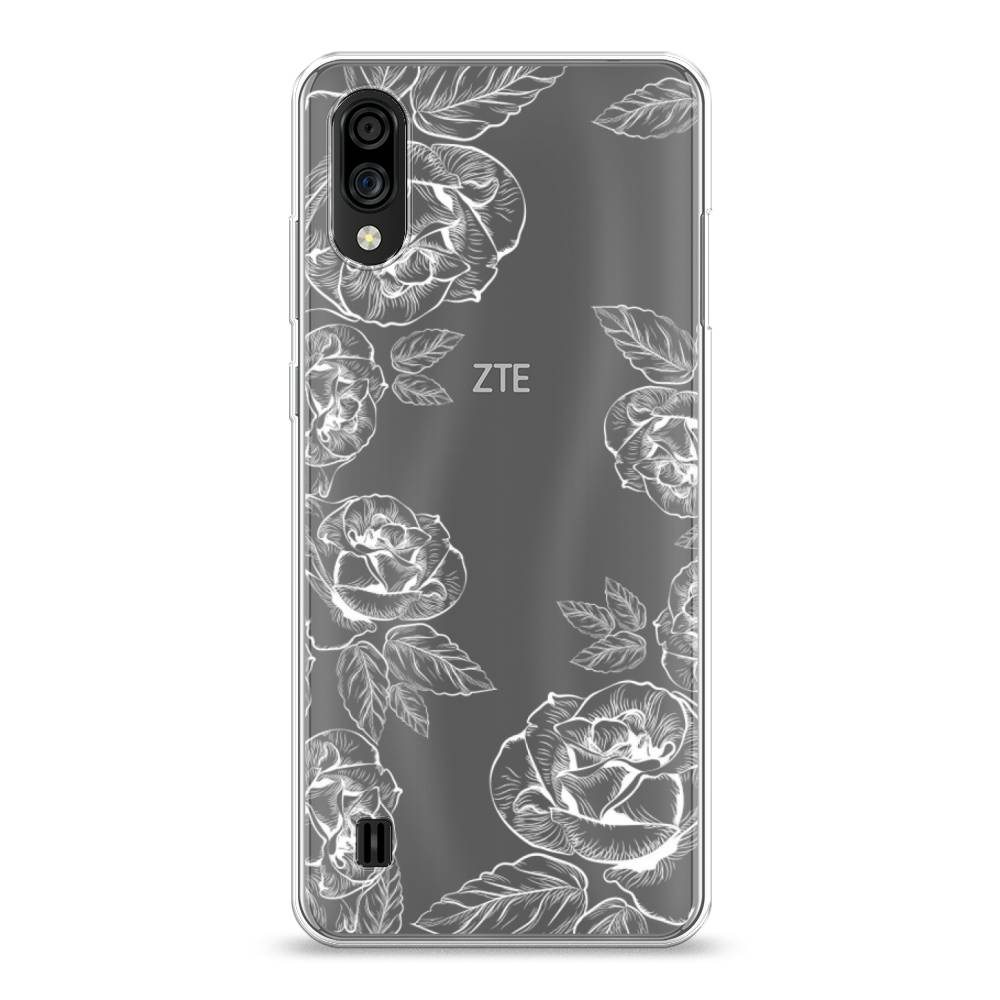 

Чехол на ZTE Blade A51 lite "Розы графика", Черный;серый, 134950-2