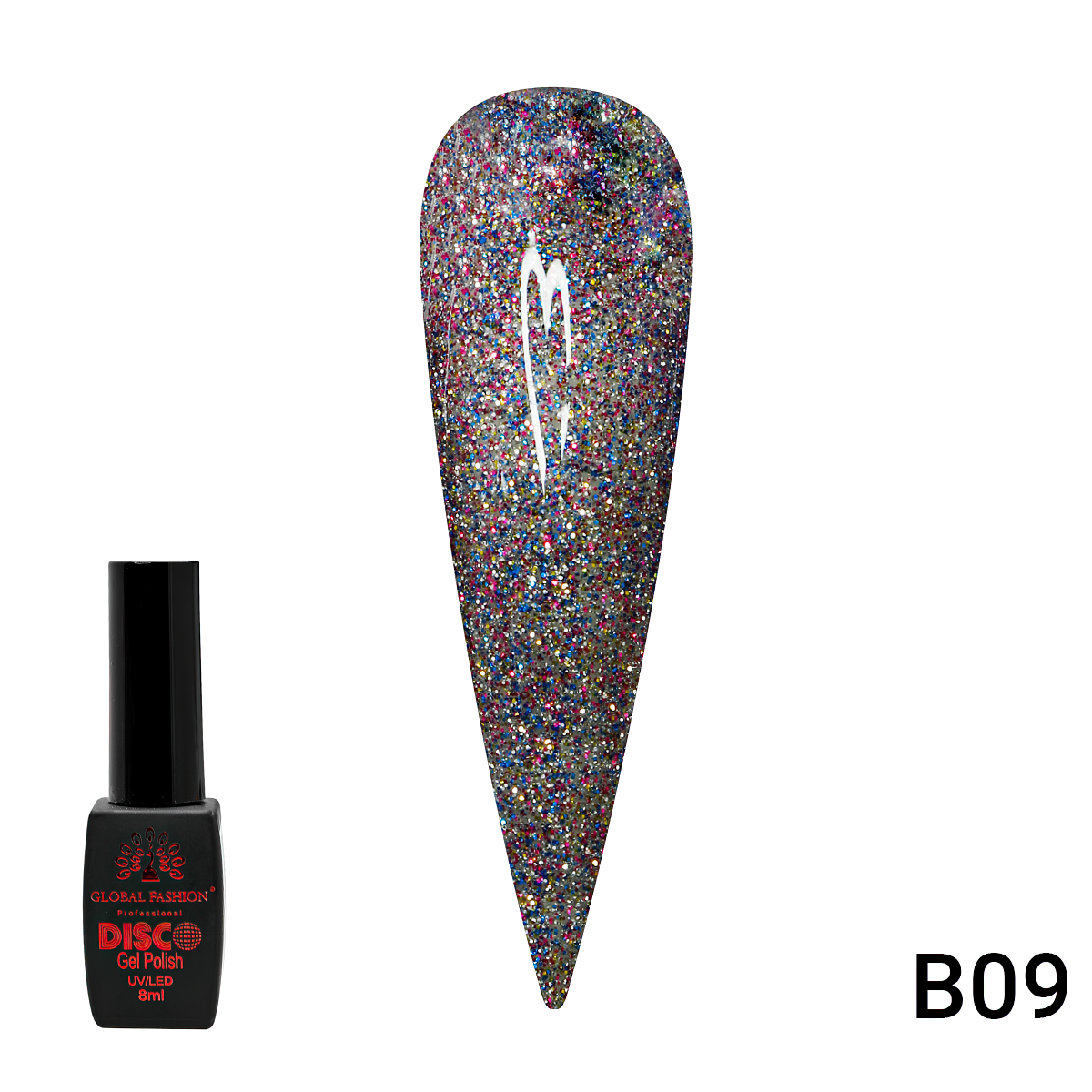 Гель-лак Disco Gel Polish Global Fashion светоотражающий 8 мл B09