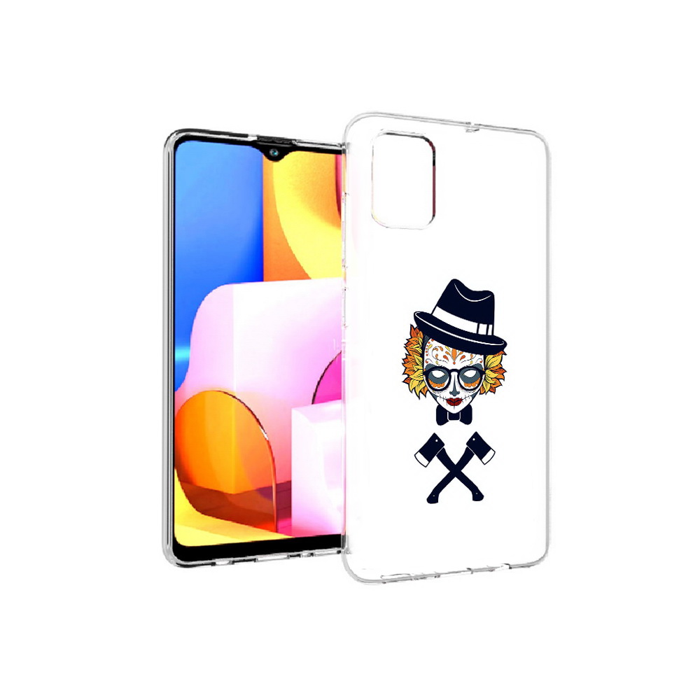 

Чехол MyPads Tocco для Samsung Galaxy A71 девушка в маске с топорами рисунок, Прозрачный, Tocco