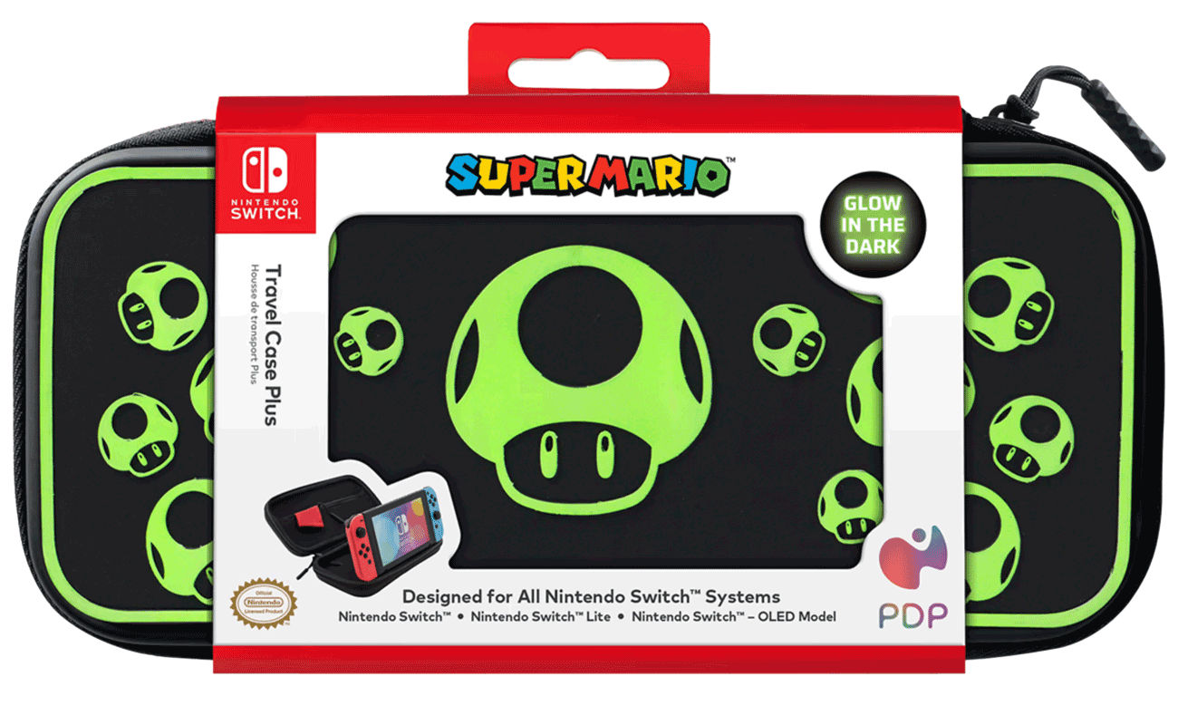 Чехол PDP Travel Case Plus Super Mario 1 Up Glow in the Dark для Nintendo Switch