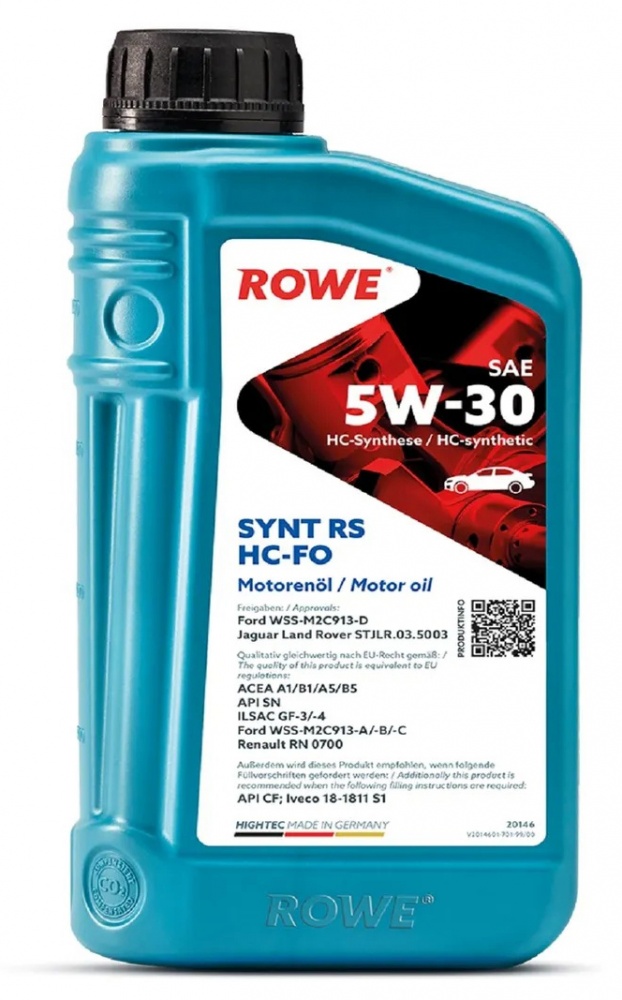 Моторное масло ROWE синтетическое HIGHTEC SYNT RS D1 SP/RC/SN/GF-5/6A 5W30 1л