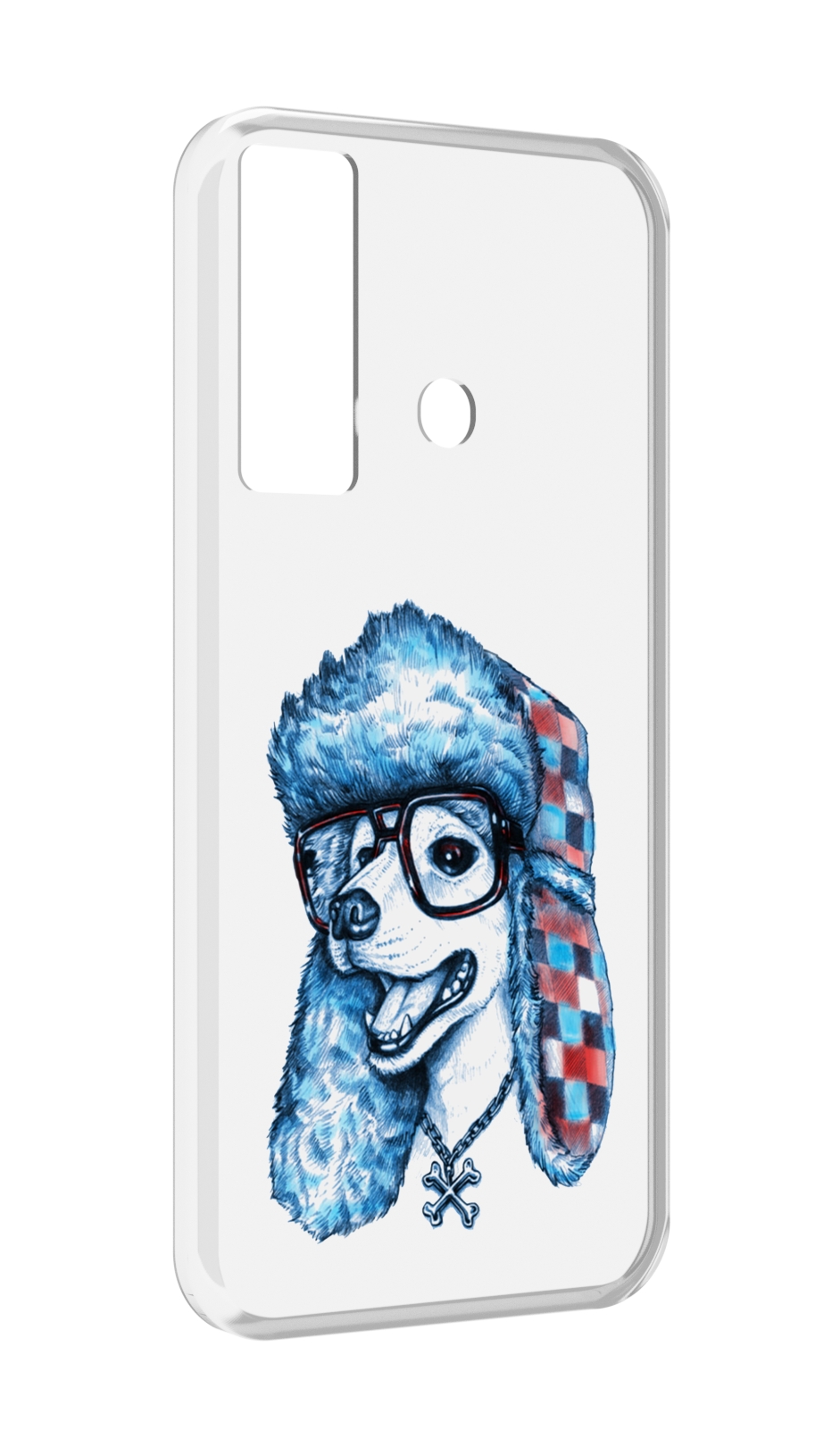 

Чехол MyPads зимний пес для Tecno Camon 17, Прозрачный, Tocco