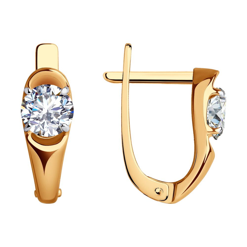 

Серьги из красного золота с фианитом SOKOLOV 029799, 029799