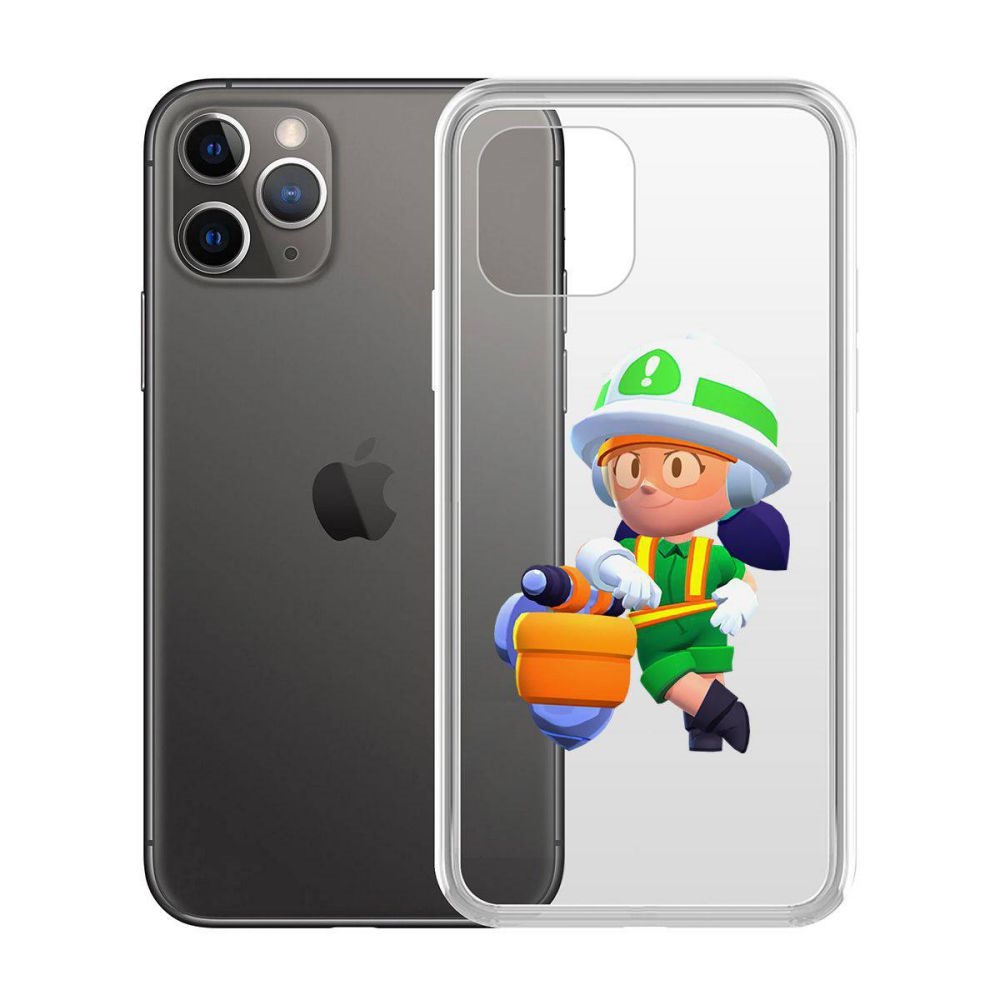 

Чехол-накладка Krutoff Clear Case Brawl Stars-Строительница Джеки для iPhone 11 Pro