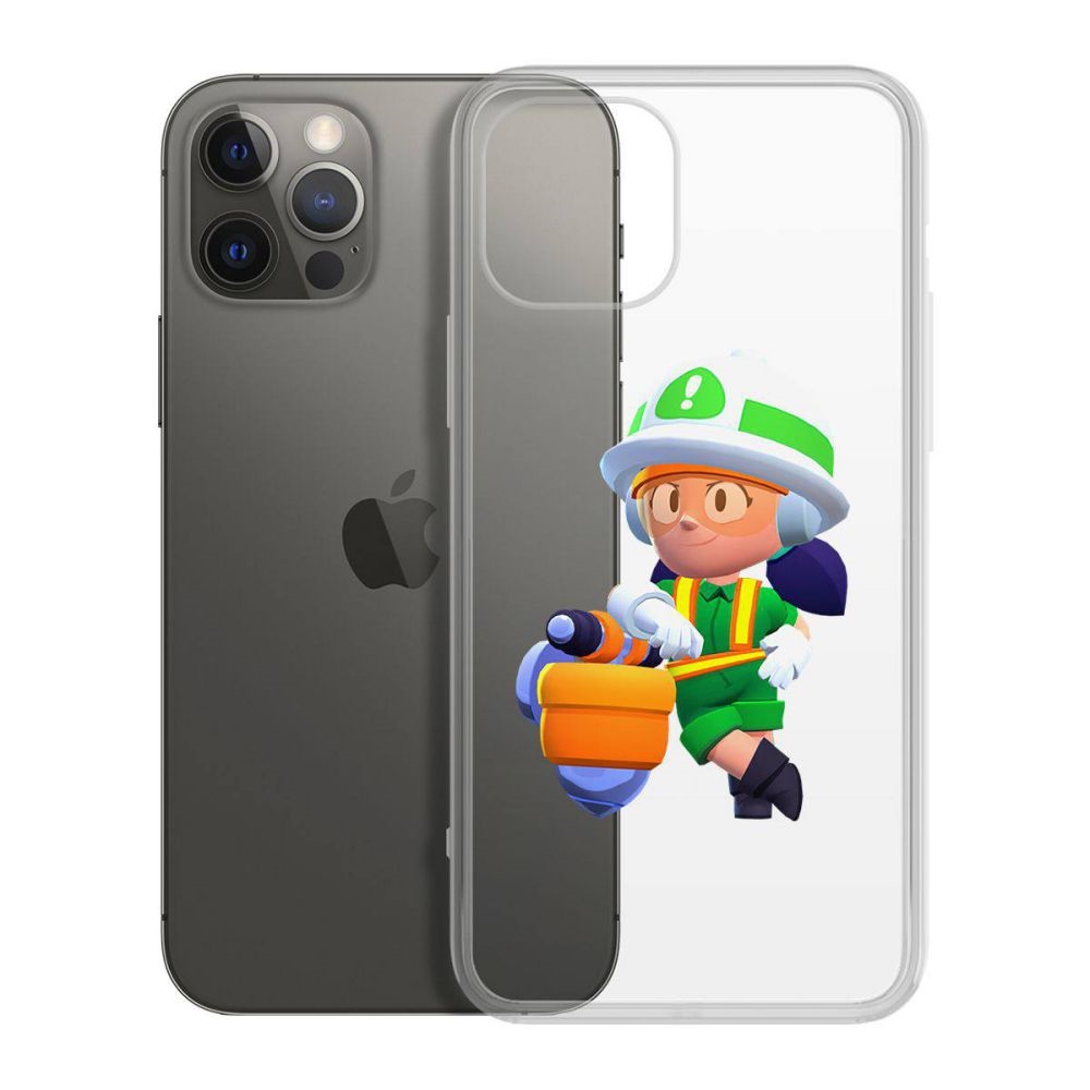 

Чехол-накладка Krutoff Clear Case Brawl Stars-Строительница Джеки для iPhone 12 Pro Max