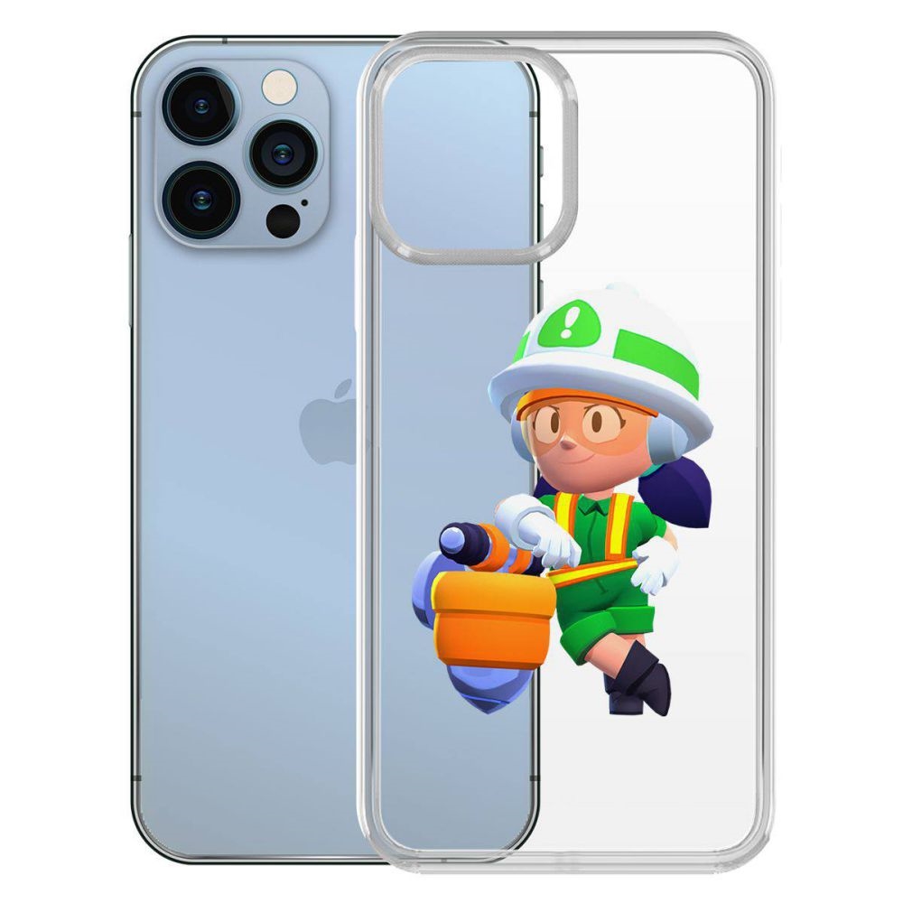 

Чехол-накладка Krutoff Clear Case Brawl Stars-Строительница Джеки для iPhone 13