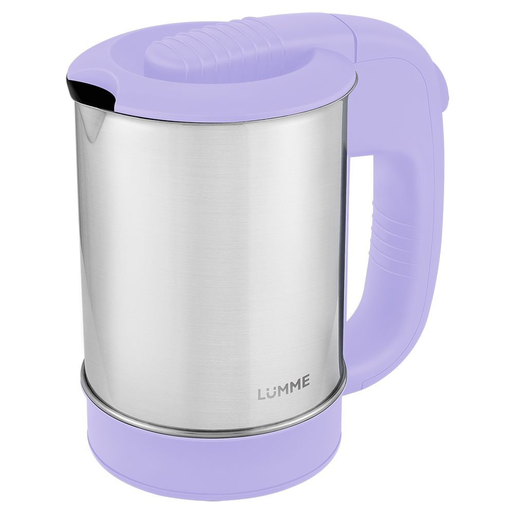 Чайник электрический LUMME LU-155 0.5 л серебристый, фиолетовый кушетка шарм дизайн гамма 120 левый белый и фиолетовый