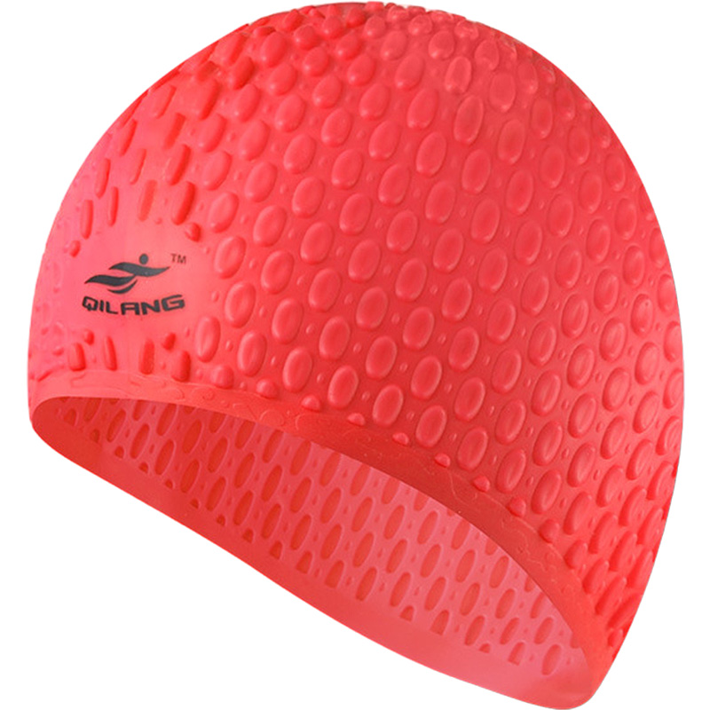 Шапочка для плавания Sportex силиконовая Bubble Cap красный