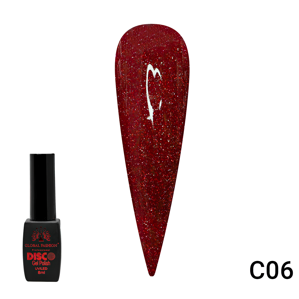 Гель-лак Disco Gel Polish Global Fashion светоотражающий 8 мл C06