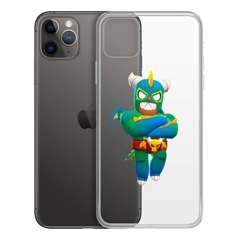 

Чехол-накладка Krutoff Clear Case Brawl Stars-Эль Дракон Вердозо для iPhone 11 Pro Max, Прозрачный