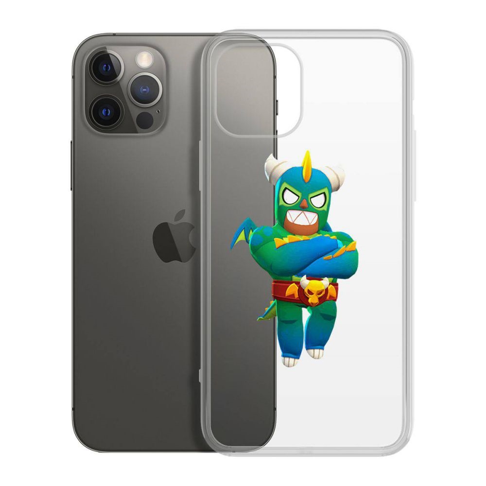 

Чехол-накладка Krutoff Clear Case Brawl Stars-Эль Дракон Вердозо для iPhone 12 Pro Max, Прозрачный
