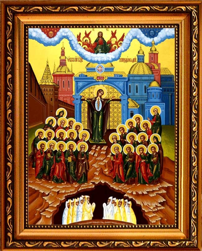 

Непроходимая дверь. Икона Божьей Матери на холсте.