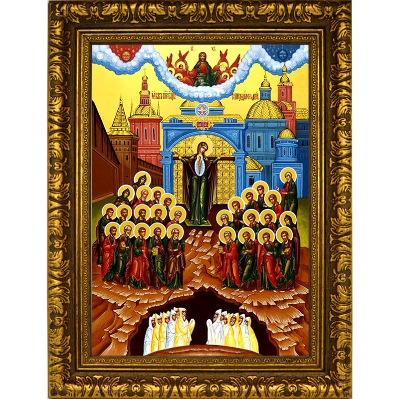 

Непроходимая дверь. Икона Божьей Матери на холсте.
