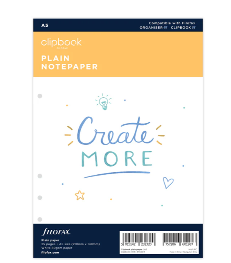 

Блокнот Filofax Classic Clipbook refill Plain Paper, А5, 50 л, 9120726