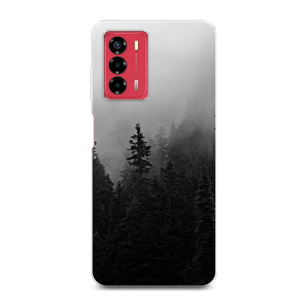 

Чехол на ZTE Blade A72 "Туманный лес", Серый;черный, 135650-2