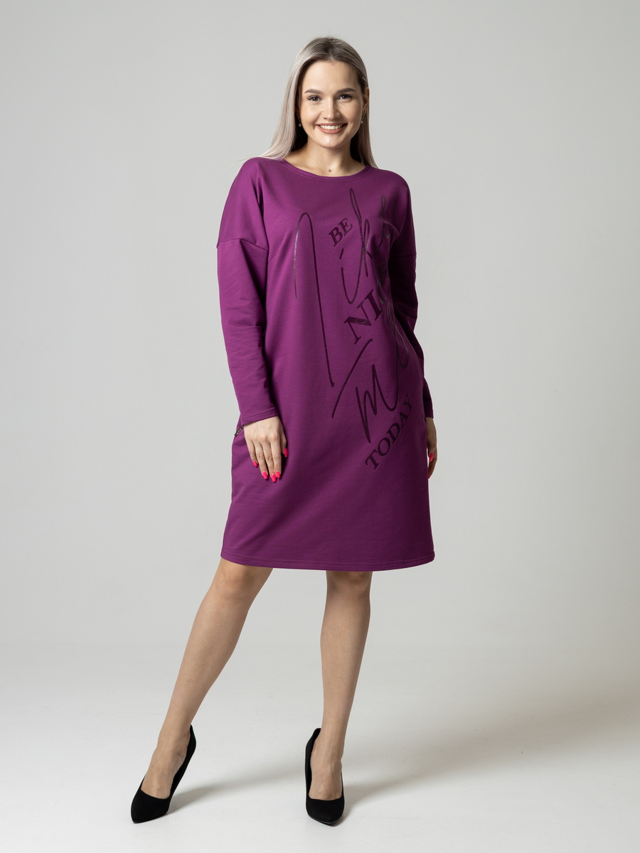 Платье женское Elenatex П-164 фиолетовое 50 RU