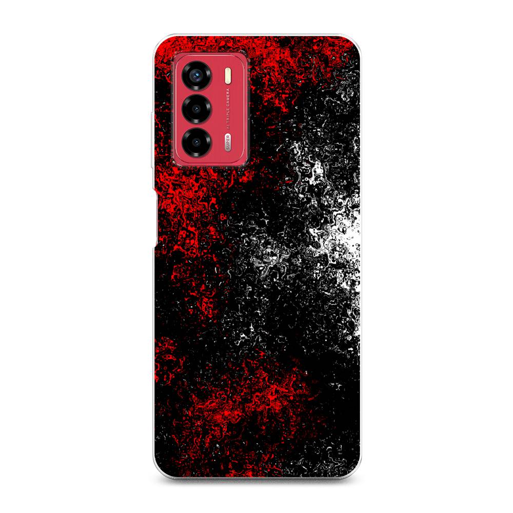 

Чехол на ZTE Blade A72 "Монотипия", Красный;черный;белый, 135650-3