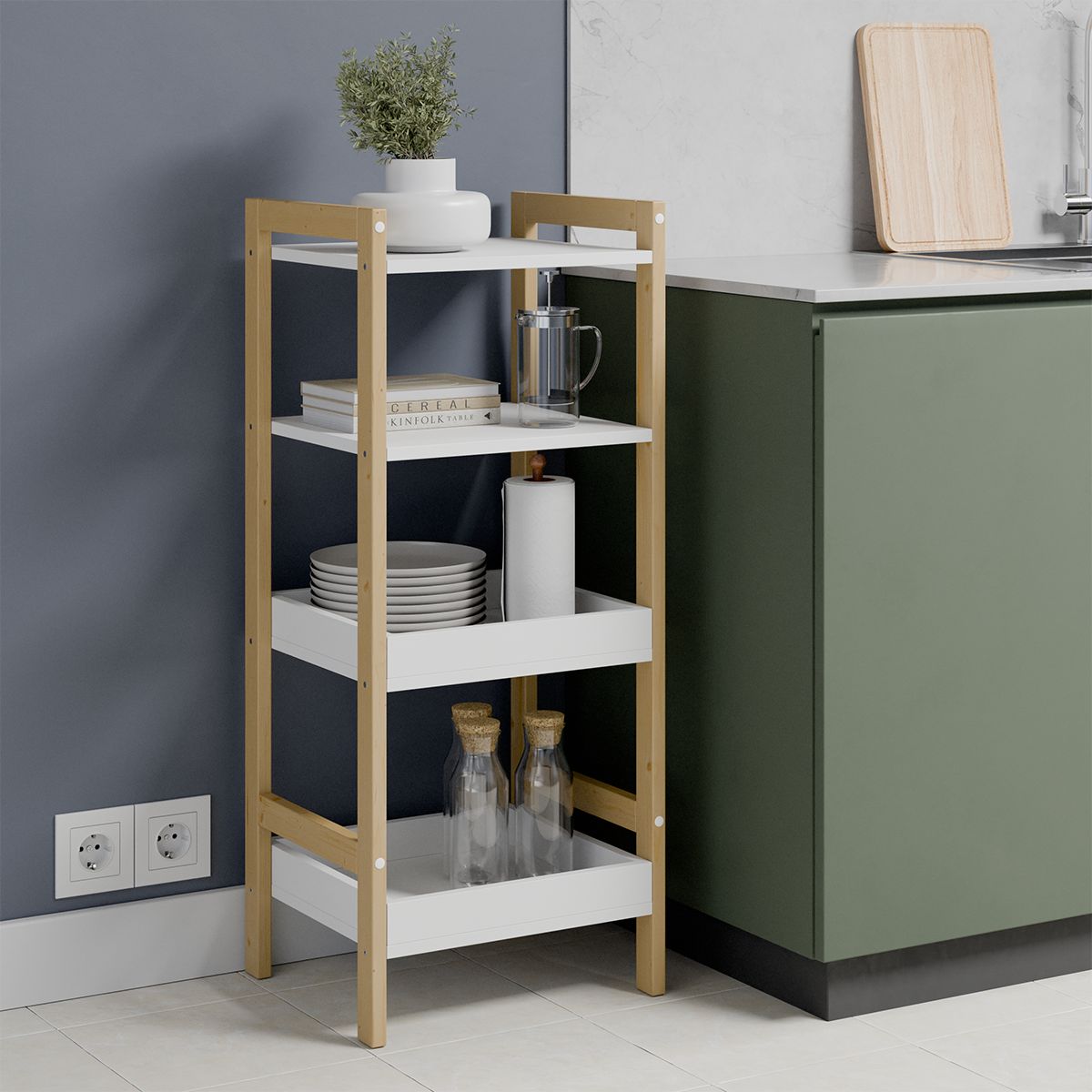 

Стеллаж Libery Wood Свея 41х37х100 scandi light, Белый, Стеллаж_свея_liberywood