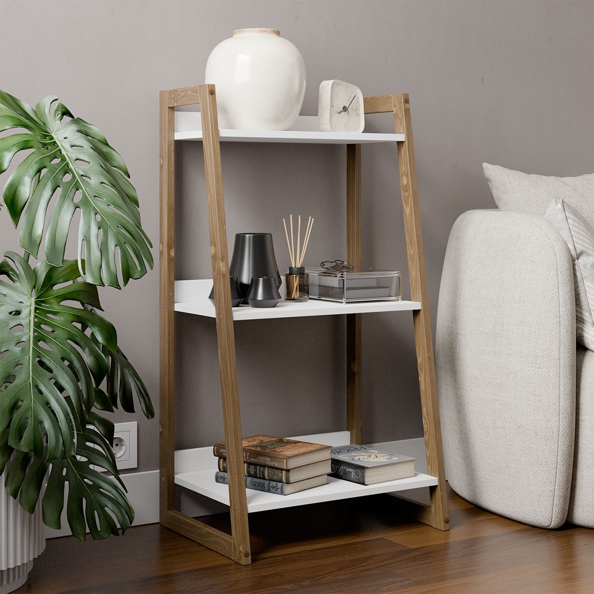 

Стеллаж Libery Wood Хельга 54х392х100 scandi dark, Белый, Стеллаж_хельга_liberywood