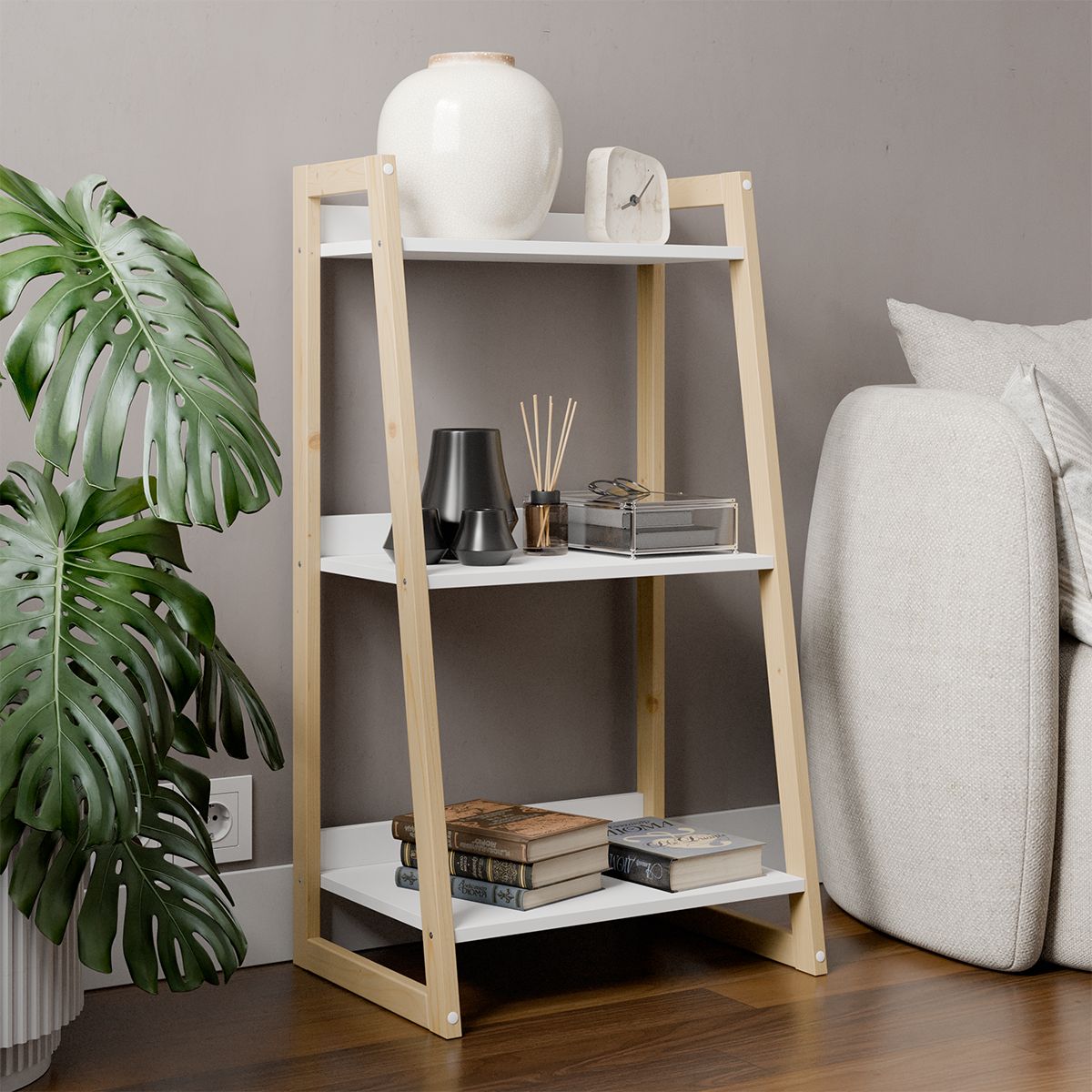 

Стеллаж Libery Wood Хельга 54х392х100 scandi light, Белый, Стеллаж_хельга_liberywood