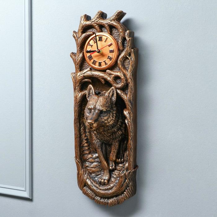 

Часы "Волк", коричнево-золотистые, 50*17*13 см, 5148560