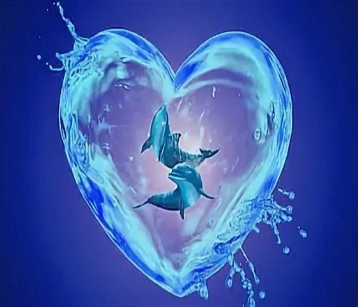 фото Алмазная мозаика картина стразами сердце из воды, 40х50 см nobrand