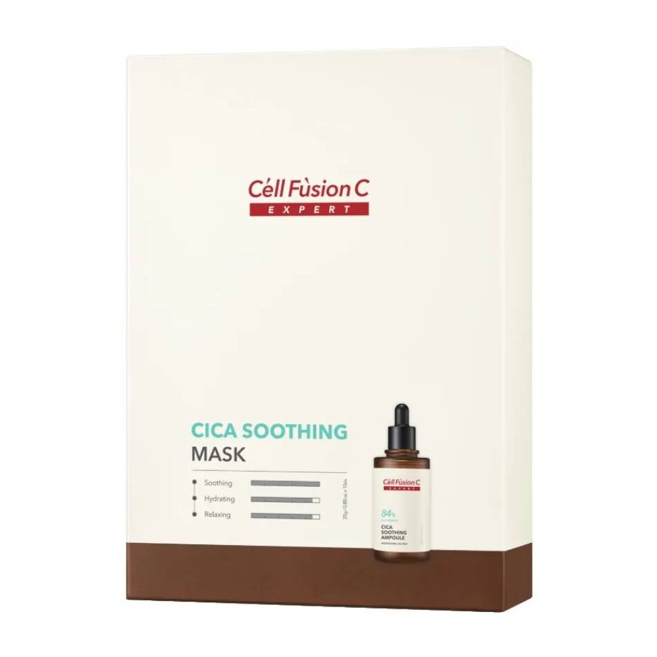 Маска для лица Cell Fusion C Восстанавливающая Cica Soothing Mask 10 шт 25 г cell fusion c маска для лица успокаивающая l30 post a first calming code