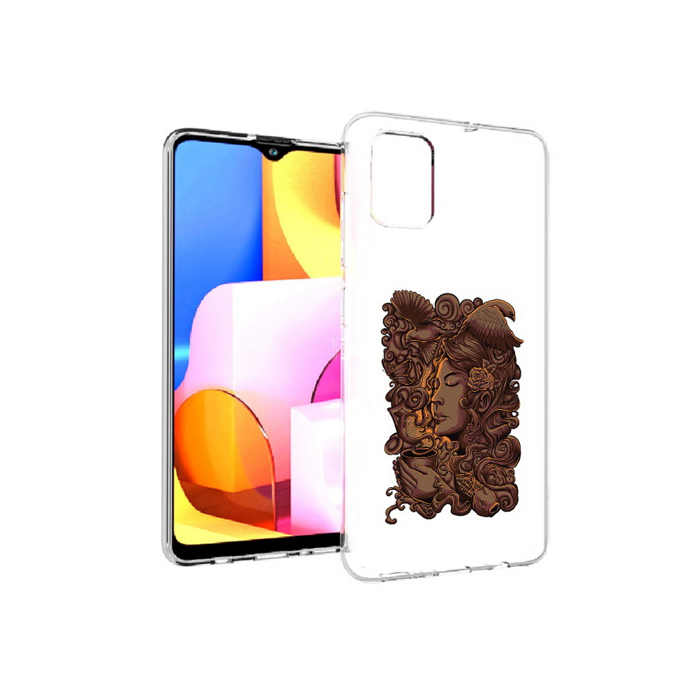 

Чехол MyPads Tocco для Samsung Galaxy A71 девушка с длинными волосами абстракция, Прозрачный, Tocco