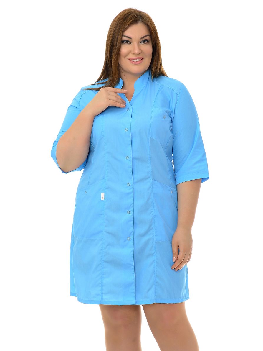 

Халат медицинский женский MedicalWear Эльза 002 голубой 64 RU, Эльза 002 ТиСи люкс