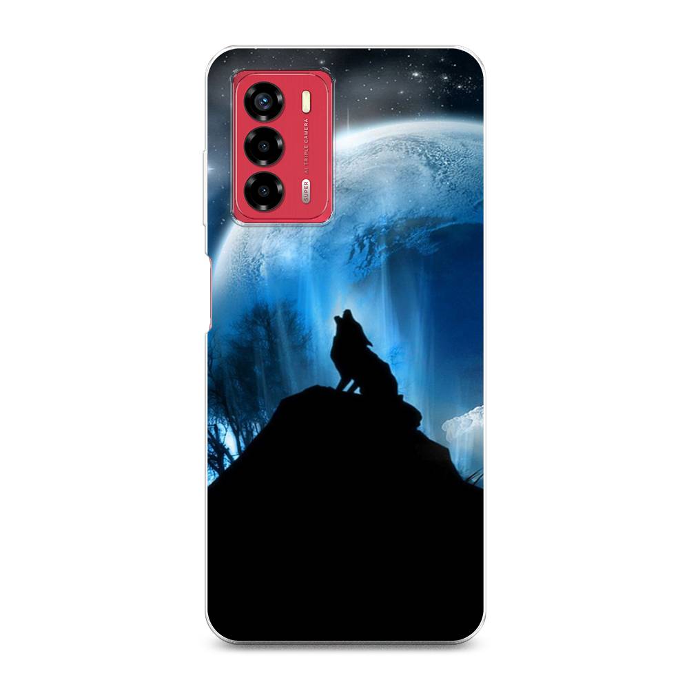 

Чехол на ZTE Blade A72 "Волк 2", Синий;черный;белый, 135650-1