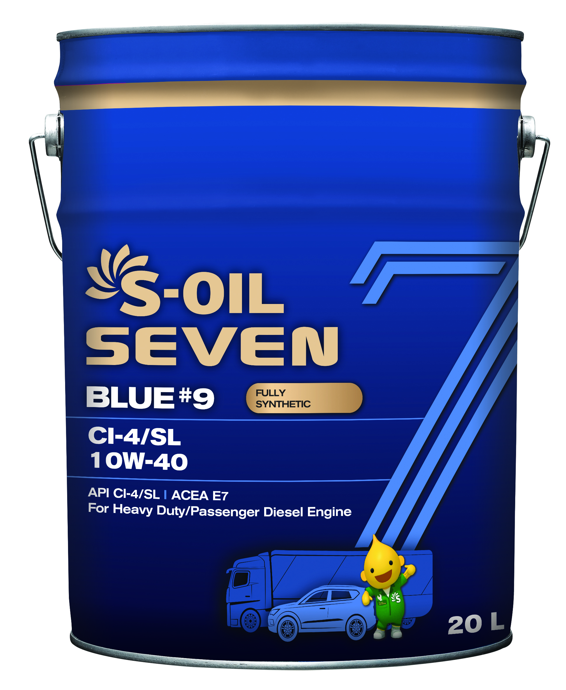 

Моторное масло S-OIL синтетическое 7 Blue#9 Ci-4/Sl 10W40 20л