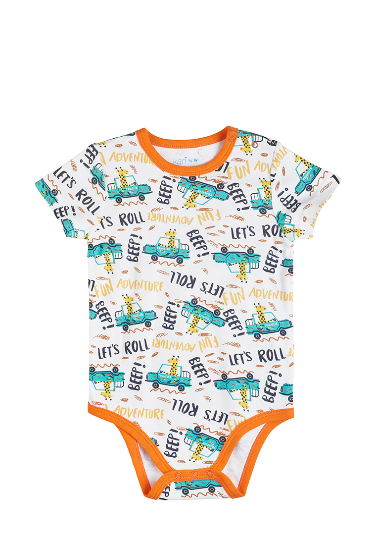 

Боди детское Kari baby SS21B03300809 цв. белый, серый р. 80, SS21B03300809