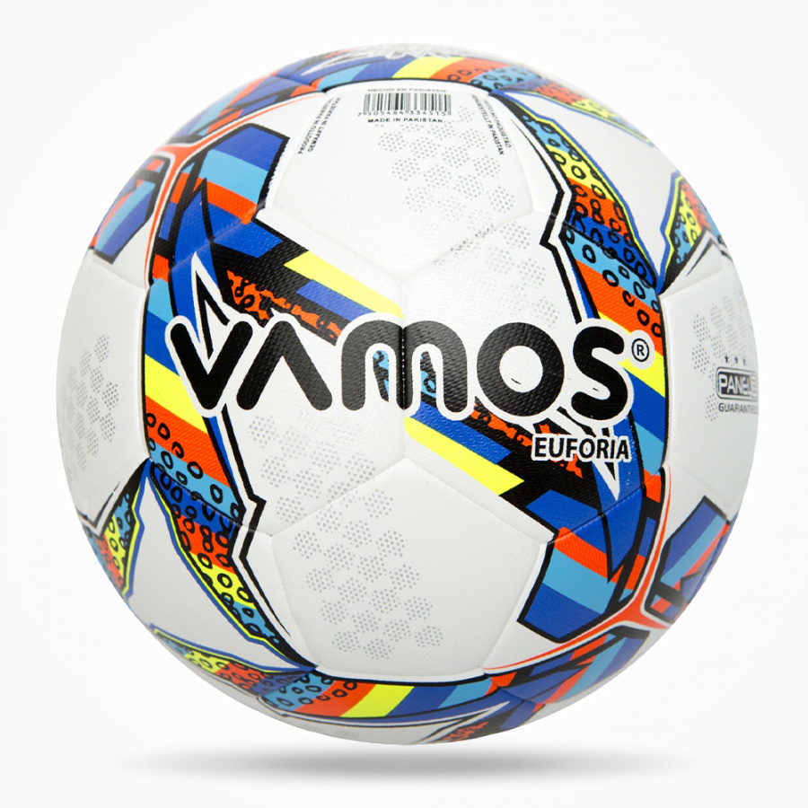 Мяч футбольный VAMOS EUFORIA HYBRID №5 матчевый, бело-сине-красный