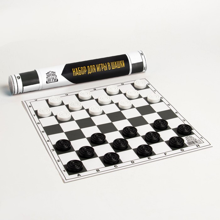 Шашки с виниловой доской (30х30см)  в комплекте d-3см, h-0,9см десятое королевство игра настольная шашки с доской 29x29 см