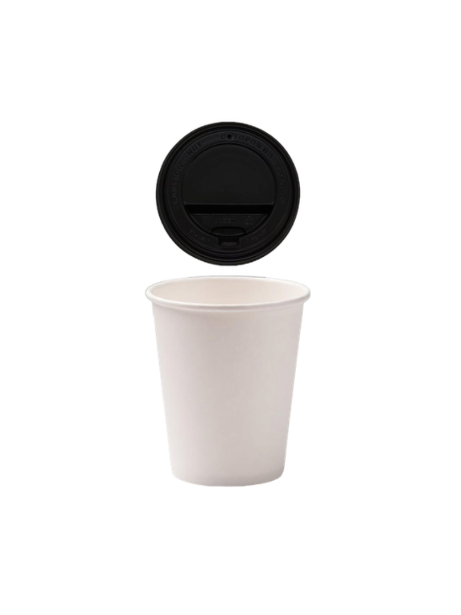 

Стаканчики Unity Coffee однослойные белые 350 мл 100 шт+ крышки, Белый