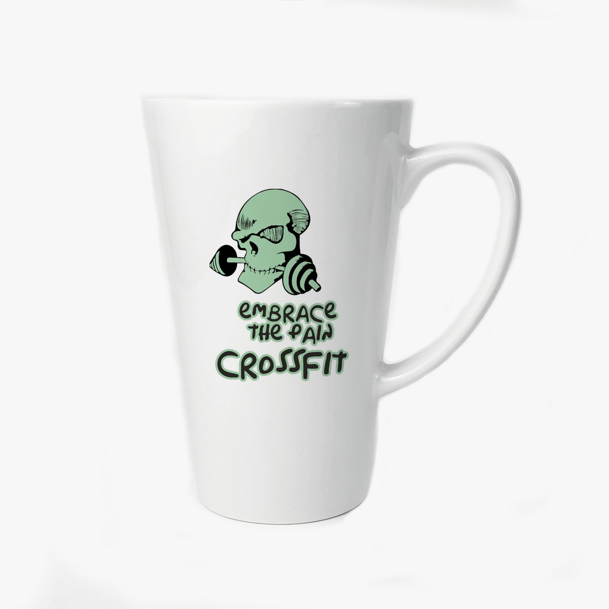 

Большая конусная кружка CoolPodarok Embrace the pain crossfit (кроссфит)