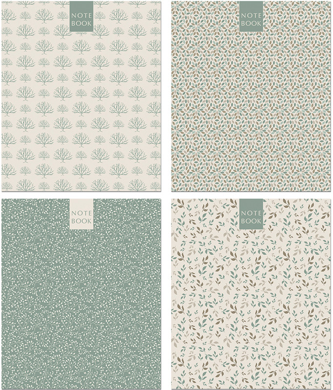 

Тетради ПОЛИНОМ серия Green&Brown Pattern 48 листов, клетка, 4 шт, 3102-4, Green&Brown Pattern