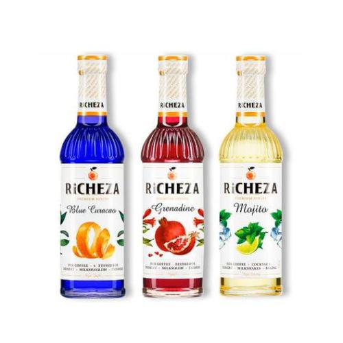 

Набор сиропов Richeza Блю Кюрасао 330 мл, Гренадин 330 мл, Мохито 330 мл