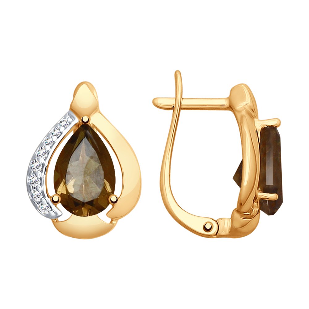 

Серьги из серебра с раухтопазом SOKOLOV 92021635, 92021635