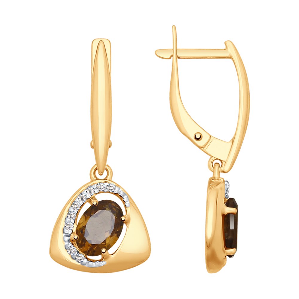 

Серьги из серебра с раухтопазом SOKOLOV 92021657, 92021657