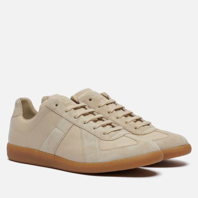 фото Кроссовки мужские maison margiela replica low top carry over бежевые 46 eu