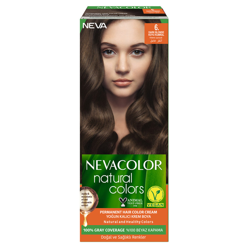 Крем-краска для волос Neva Natural Colors Стойкая 6. Тёмно русый