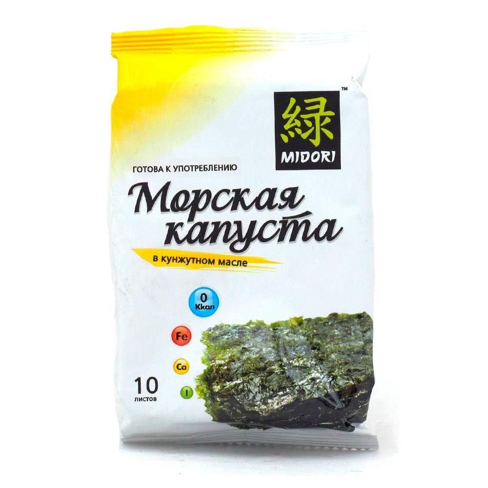 

Морская капуста Midori жареная, в кунжутном масле, 10 листов, 5 г