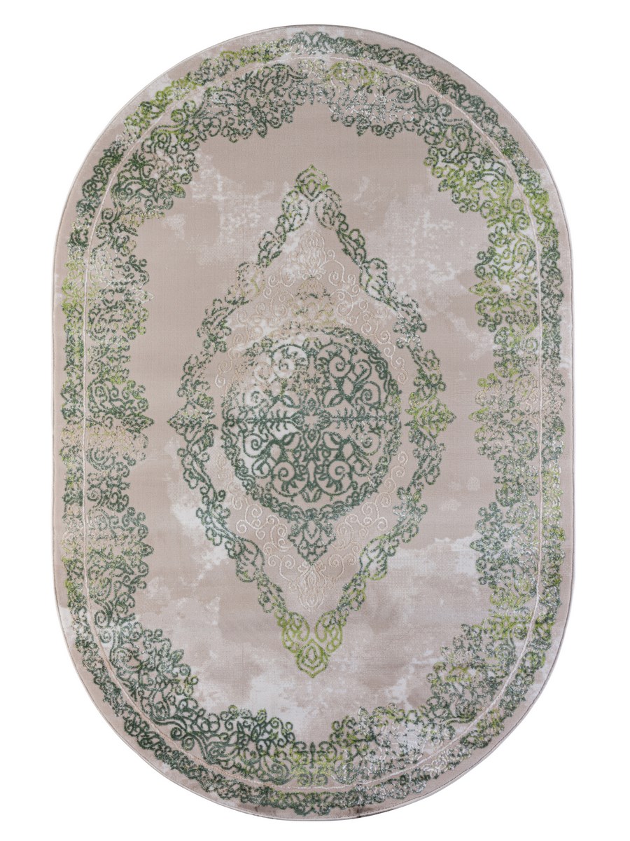 

Ковер Sofia Rugs NOVA 4621A овал т.зеленый/кремовый 80х150